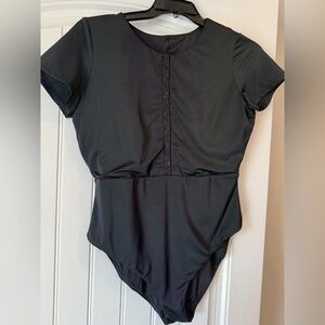 Andie Black Swim The Augusta Snap-Front One Piece Swimsuit - Black - XL